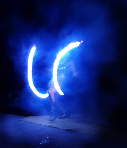 Neonflammen Blau
